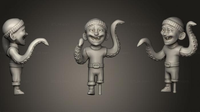 Статуэтки упрощенные (Скульптура мальчик с руками-щупальцами, STKPR_1144) 3D модель для ЧПУ станка